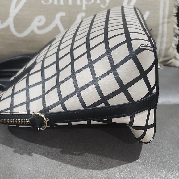 Kate Spade Black and Cream Grid Satchel - Picture 7 of 11